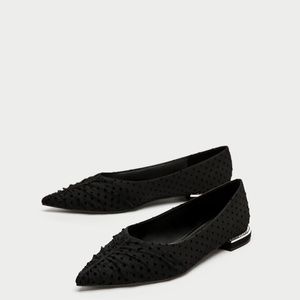 ZARA DOTTED MESH BALLERINAS Flats